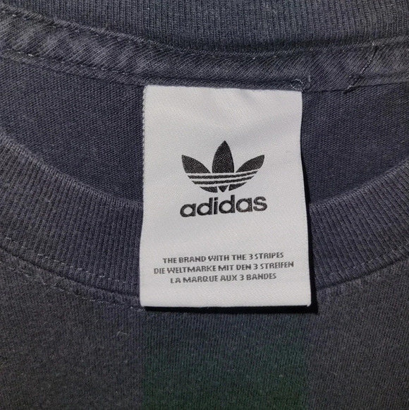 Adidas Original Men's Black Tee colorful trefoil yellow green large LOT E21 - Picture 3 of 4